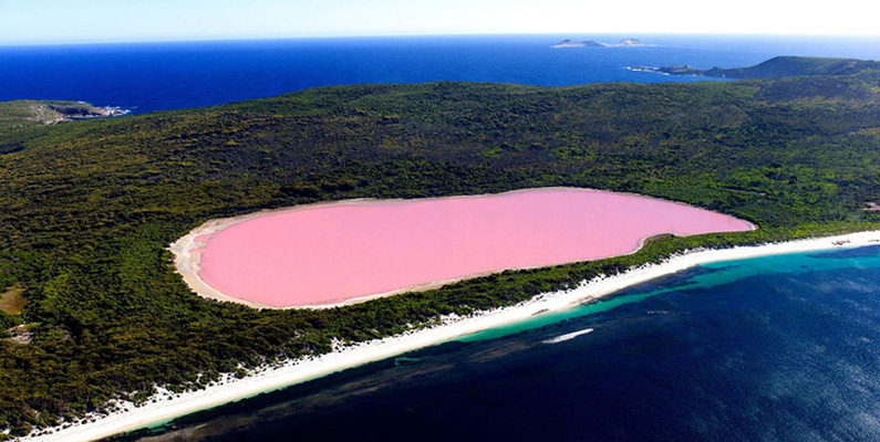 Här finner du Hillier – den rosafärgade sjön…