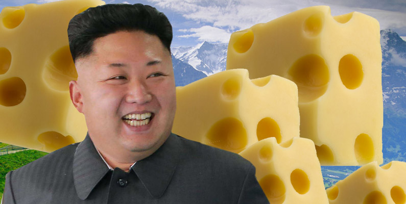 Under sin skolgång i Schweiz lyckades Kim Jong-Un fatta tycke för den inhemska osten. Så fort hans far dog och Jong-Un kom till makten läggs nu årligen hundratusentals kronor på att importera ost från Schweiz. Men besattheten kanske inte är fullt så dyr och överdriven som hans fars begär, som lät flyga in färsk hummer med helikopter när han var ute på tågresor.